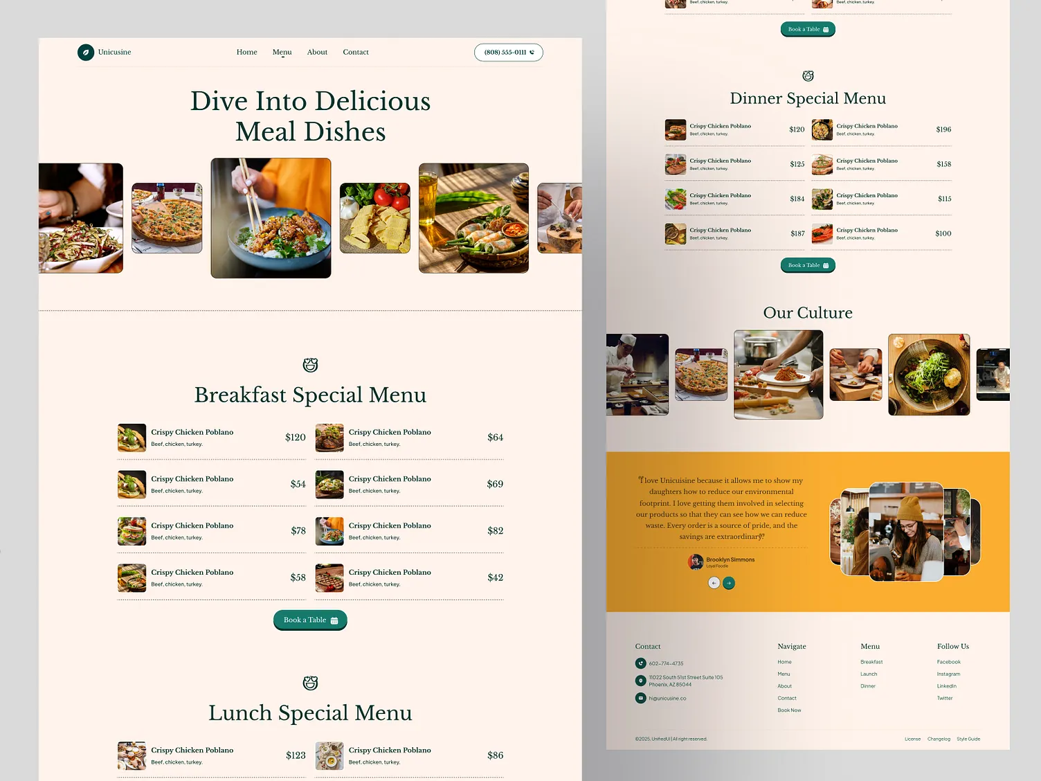 Local Restaurant Website Redesign